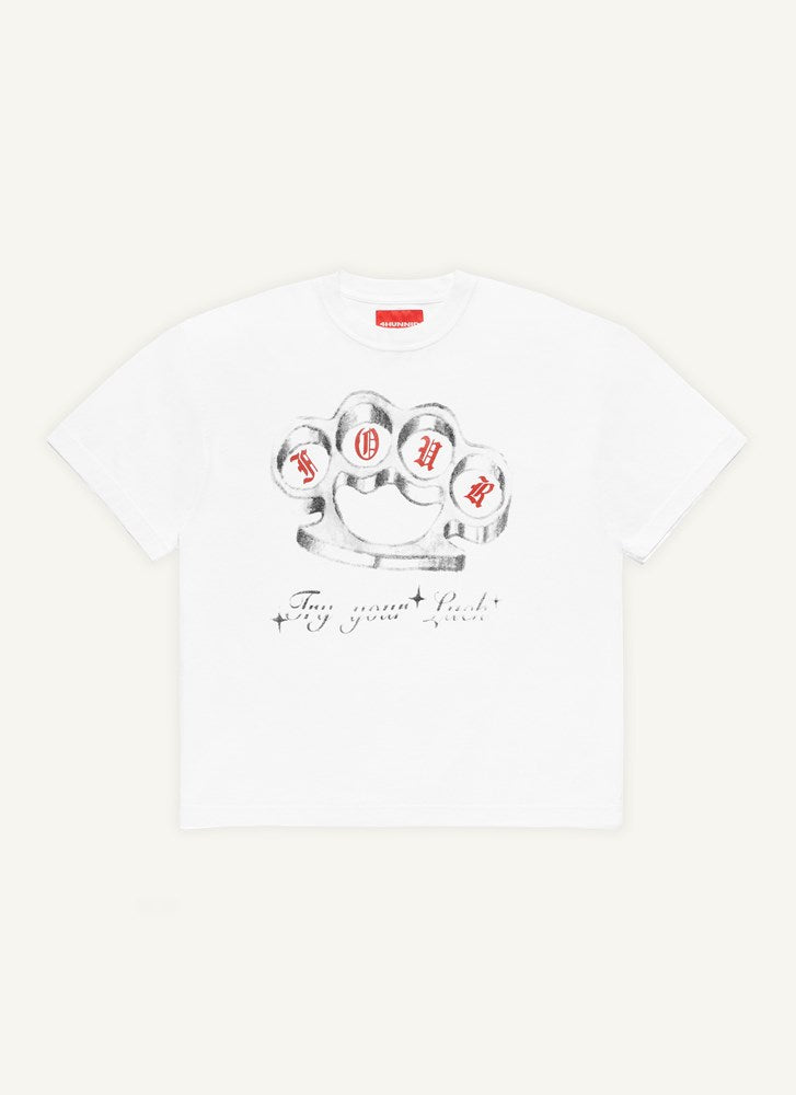 4HUNNID - TRY YOUR LUCK T-SHIRT (WHITE) 4HUNNID